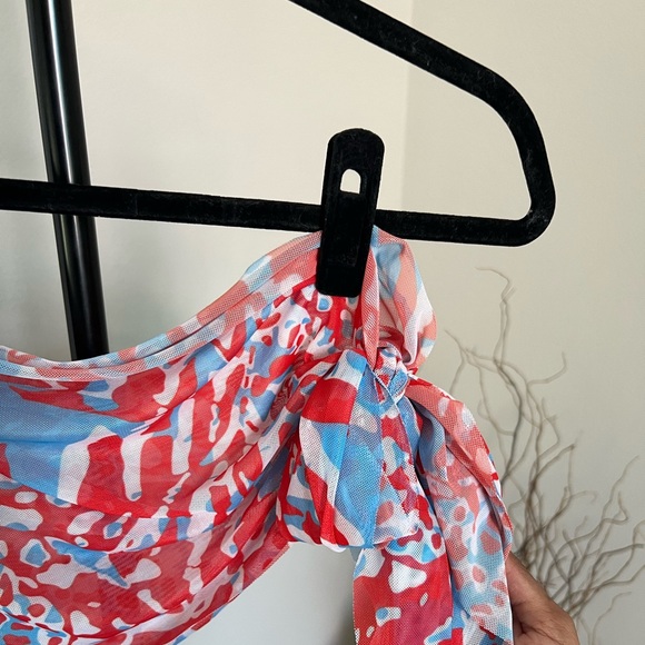 YG COLLECTION Multi Colored Sheer Two Piece Swimsuit Cover Up - Picture 9 of 11